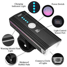 Load image into Gallery viewer, Yosky USB Rechargeable Bike Light Front with Horn & Free Back Light, Waterproof LED Bicycle Flashlight Rear Light Accessories Set Compatible with Mountain Kids Street Bikes for Men Women