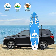 Load image into Gallery viewer, LBW Inflatable Stand Up Paddle Board SUP Paddleboard with Premium SUP Accessories & Waterproof Backpack, Adjustable 3 Pieces Paddle, Non-Slip Deck, Youth & Adult ISUP