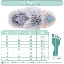 Load image into Gallery viewer, Furry Slippers for Girls Slippers with Rubber Soles Comfortable Slippers for Kids Indoor Warm Slippers Kids Sparkly Slippers Non Skid Grey Size 10