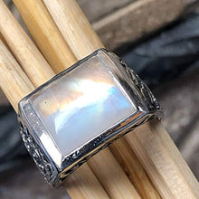 Load image into Gallery viewer, Natural Rainbow Moonstone 925 Solid Sterling Silver Men's Ring Size 8, 9, 10, 12, 13