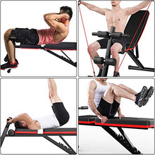 Load image into Gallery viewer, Riforla Home Gym Adjustable Weight Bench Foldable Workout Bench Sit Up AB Incline Abs Bench Flat Fly Press Fitness Rope Weight Capacity 600LBS