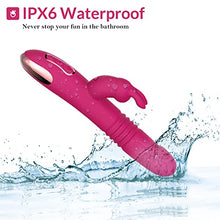 Load image into Gallery viewer, BOMBEX Beaded Thrusting Rabbit Vibrator William, 9.8" Triple Action G Spot Vibrator with Independent Clitoral Stimulator, 10 Patterns, Waterproof & Rechargeable Sex Toys for Women, Rose