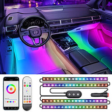 Load image into Gallery viewer, DR.CAR Interior Car Lights, RGBIC Car LED Lights with APP & Remote Control, 16 Million Colors, Music Sync, Timing Function, Two-Lines Design 72 LED Lights for Car, DC 12V
