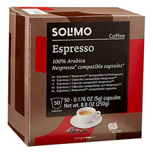 Load image into Gallery viewer, Amazon Brand - Solimo Espresso Capsules 50 CT, Compatible with Nespresso Original Brewers