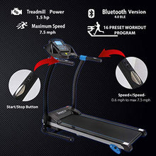 Load image into Gallery viewer, SereneLife Smart Digital Folding Treadmill - Electric Foldable Exercise Fitness Machine, Large Running Surface, 3 Incline Settings, 16 Preset Program, Sports App for Running & Walking (SLFTRD25)
