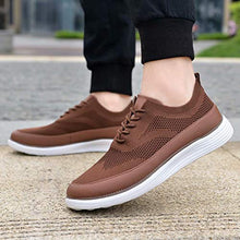 Load image into Gallery viewer, konhill Men's Mesh Sneakers Oxfords - Casual Lightweight Fashion Dress Shoes 9.5 US Brown,Label 43