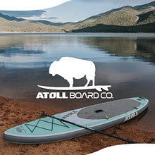 Load image into Gallery viewer, Atoll 11' Foot Inflatable Stand Up Paddle Board (6 Inches Thick, 32 inches Wide) ISUP, Bravo Hand Pump and 3 Piece Paddle, Travel Backpack and Accessories New Leash Included (Aqua Marine)