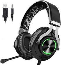 Load image into Gallery viewer, EKSA PS4 Gaming Headset PS4 Headset with Noise Cancelling Mic & RGB Light - Gaming Headphones for PC, Laptop, Xbox One Controller (Adapter Not Included), PS4, Nintendo Switch - 3.5mm Cable