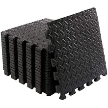 Load image into Gallery viewer, JIGMATS Small Foam Exercise Mats, Gym Flooring for Home Gym, 18 x Protective Foam Floor Mats for Exercise Equipment, Interlocking EVA Floor Tiles Non Slip Gym Matt Rubber Cushion, Workout Mat 12"X12"