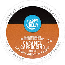 Load image into Gallery viewer, Amazon Brand - Happy Belly Cappuccino Coffee Pods Compatible with 2.0 K-Cup Brewers, Caramel Flavored, 24 Count