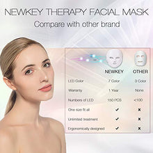 Load image into Gallery viewer, Led Face Mask, NEWKEY Led Light Therapy 7 Color Facial Skin Care Mask - with Clinically Proven Blue & Red Light Treatment Acne Photon Mask - Korea PDT Technology for Acne Reduction/Skin Rejuvenation