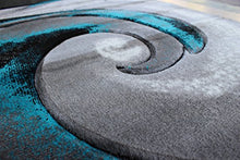 Load image into Gallery viewer, Masada Rugs, Modern Woven Area Rug, Hand Carved (8 Feet X 10 Feet, Turquoise)