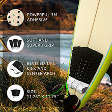 Load image into Gallery viewer, Abahub 3 Piece EVA Surfboard Deck Traction Pads with Kicker for Stomp Skimboards, Surf Boards, Funboard, Fish Board, White