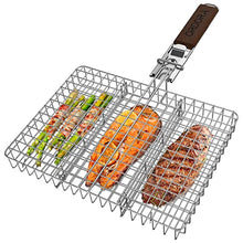 Load image into Gallery viewer, ORDORA Grill Basket, Fish Grill Basket, Rustproof 304 Stainless Steel BBQ Grilling Basket for Meat,Steak, Shrimp, Vegetables, Chops, Heavy Duty Grill Basket Outdoor Grill Accessories