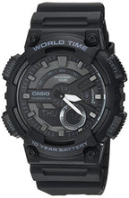 Load image into Gallery viewer, Casio Men's Sports Stainless Steel Quartz Watch with Resin Strap, Black, 27.4 (Model: AEQ110W-1BV)