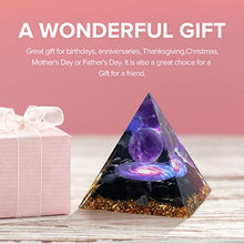 Load image into Gallery viewer, Hopeseed Orgone Pyramid for Positive Energy, Orgonite Amethyst&Obsidian Healing Crystal Pyramids for Reduce Stress Chakra Reiki Healing Meditation Attracts Lucky and Success