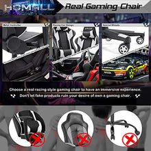 Load image into Gallery viewer, Homall Gaming Chair Office Chair High Back Computer Chair PU Leather Desk Chair PC Racing Executive Ergonomic Adjustable Swivel Task Chair with Headrest and Lumbar Support (White)