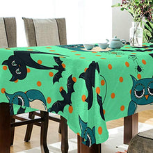 Load image into Gallery viewer, ALAZA Halloween Owls and Cats Tablecolth Table Cover for Party Dining Room Kitchen Decor,54 X 72,Stain and Wrinkle Resistant Washable Rectangle Table Cloth