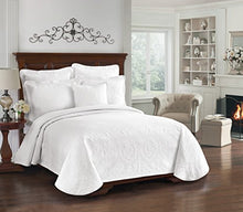 Load image into Gallery viewer, Historic Charleston King Charles Bedding Coverlet Bedspread, Luxurious, Embossed, Matelasse, 100% Cotton, King, White