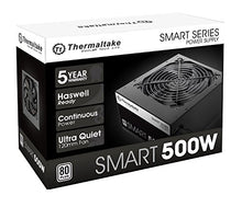 Load image into Gallery viewer, Thermaltake Smart 500W 80+ White Certified PSU, Continuous Power with 120mm Ultra Quiet Cooling Fan, ATX 12V V2.3/EPS 12V Active PFC Power Supply PS-SPD-0500NPCWUS-W