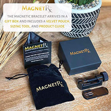 Load image into Gallery viewer, MagnetRX® Ultra Strength Magnetic Bracelet - Arthritis Pain Relief & Carpal Tunnel Relief Magnetic Therapy Bracelets for Men - Adjustable with Sizing Tool (Silver & Gold)