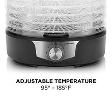 Load image into Gallery viewer, Chefman 5-Tray Food Dehydrator, 11.4-Inch Transparent Trays, Adjustable Temperature Control, Easily Create Dried Snacks For The Family, Prepare Fruits, Jerky, Vegetables, Meats, & Herbs