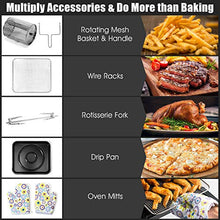Load image into Gallery viewer, COSTWAY 10.6 QT Electric Air Fryer Toaster Oven, 7-in-1 Kitchen Pizza Air Oven with Rotisserie, Multifunctional Cooking Oven, Oil Less Cooker, with Intelligent Screen, Auto Shut-Off Function, w/ Dishwasher-Safe Accessories (Black)