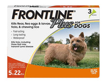 Load image into Gallery viewer, Frontline Plus Flea and Tick Treatment for Dogs (Small Dog, 5-22 Pounds, 3 Doses)
