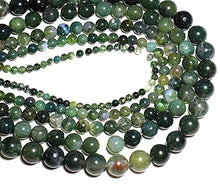 Load image into Gallery viewer, Natural Stone Beads, Moss Grass Agate Natural Stone Round Loose Green Beads for Jewelry Making 4/6/8/10/12 MM DIY Bracelet,12mm About 30pcs
