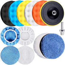 Load image into Gallery viewer, SIQUK 13 Pieces Buffing Pads 6 Inch Car Polishing Pad Kit Foam Polish Pads Wax Buffer Polisher Attachment for Drill