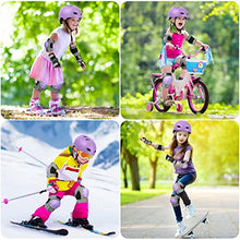 Load image into Gallery viewer, Kids Bike Helmet, GIEMIT Adjustable Skateboard Helmet for Boys Girls Youth Ages 8-12 with Knee Pads Elbow Pads Wrist Guard Protective Gear Set for Roller Skating, Cycling, Scooter (Purple, Medium)