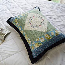 Load image into Gallery viewer, KASENTEX 100% Cotton Sham Floral Patchwork Design, Soft & Machine Washable, Two Standard Shams 20x26, Coastal Blue