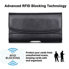 Load image into Gallery viewer, Takfox Phone Holster for Samsung Galaxy Note 20 Ultra S22+ S21 S10 S9 A01 A11 A21 A51 A71 A13 A20 A12, iPhone 13 Pro Max 12 11 SE XS XR 8 7+ Leather Belt Clip Loops Phone Pouch Card Holder Case,Black