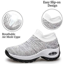 Load image into Gallery viewer, Women's Tennis Shoes Lightweight - Walking Shoes Slip on Mesh Air Cushion Athletic Shoes Work Driving Comfortable Running Shoes Purple 5.5