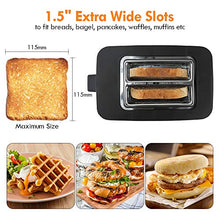 Load image into Gallery viewer, Toaster 2 Slice, Stainless Steel Bread Toaster, Extra Wide Slot Toaster with Bagel Gluten-Free Cancel Function 6-Shade Setting, Black