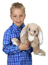 Load image into Gallery viewer, Bearington Boomer Plush Taupe and White Bunny Stuffed Animal, 10.5 inches