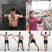 Load image into Gallery viewer, Resistance Bands Set, Exercise Bands with Handles Attached 5 Resistance Bands, Handles, Legs Ankle Straps & Door Anchor, Carry Bag, Fitness Bands for Men Women Resistance Training, Physical Therapy