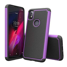 Load image into Gallery viewer, Sucnakp T-Mobile Revvl 4 Case TCL Revvl 4 Case Shock Absorption Drop Protection Hybrid Dual Layer Armor Defender Protective Cover for T-Mobile Revvl 4(FB Purple)