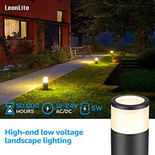 Load image into Gallery viewer, LEONLITE 6-Pack 12V Landscape Well Lights Low Voltage, 6W LED In-Ground Lighting, 3000K Bundle LEONLITE 8-Pack LED Low Voltage Bollard Landscape Lights, 12V-24V AC/DC, 5W 400lm, 3000K