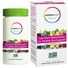 Load image into Gallery viewer, Rainbow Light Vibrance Teen Girl's Multivitamin Plus Healthy Skin Support,Dietary Supplement Made with Whole Foods,180 Count Mini-Tablets