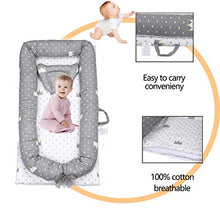 Load image into Gallery viewer, Mooedcoe Baby Nest,Baby Lounger Newborn Baby Cribs Bassinet Co Sleep Breathable & Hypoallergenic Portable Bed 100% Cotton Soft Mattress Bonus with Head Pillow (for 0-28months)