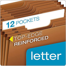 Load image into Gallery viewer, Globe-Weis PFXR217MHD /Pendaflex Heavy-Duty Expanding File, Open Top, 12 Pockets, Monthly Index, Letter Size, Brown (R217MHD)