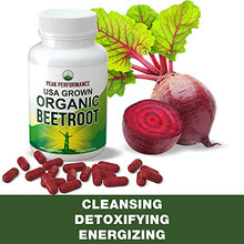 Load image into Gallery viewer, Organic Beet Root Capsules - USA Grown Vegan Super Food Beets Juice Powder Pills 1200 mg. Nitric Oxide Energy Boosting Polyphenol Beetroot Tablets. Detox, Blood Pressure Supplement
