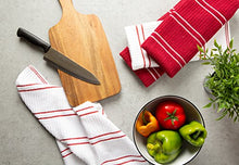 Load image into Gallery viewer, Ribbed Terry Kitchen Dish Towels (16x26" Set of 6 - Assorted Red & White) Absorbent & Durable for Wiping Down Countertops, Dusting, or Drying Dishes