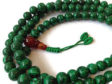 Load image into Gallery viewer, Malachite Japa Mala 108 Beads Full Mala Necklace for Meditation and Yoga