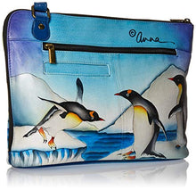 Load image into Gallery viewer, Anna by Anuschka Women's Genuine Leather Cross Body Travel Organizer with External Pocket | Hand Painted Original Artwork| Arctic Emperors, One Size