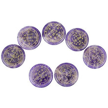 Load image into Gallery viewer, mookaitedecor 7 Piece Amethyst Stones with Engraved Magic Archangel Symbol Polished Palm Stone for Reiki Crystal Healing