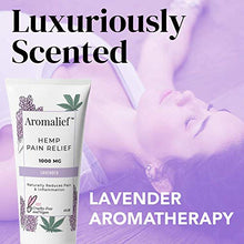 Load image into Gallery viewer, Aromalief Hemp Cream with Lavender Aromatherapy - 1000MG Hemp- 2 Pack -Made in USA - Relieve Stress, Muscle & Joint Pain- Menthol, Glucosamine, Chondroitin MSM - Vegan & Cruelty-Free…