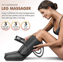 Load image into Gallery viewer, Cunmiso Life Leg Air Compression Massager for Circulation and Relaxation, Foot and Calf Massage Machine with 3 Heat Modes 3 Intensities, 2 Extensions Wraps & LCD Handheld Controller for Men and Women