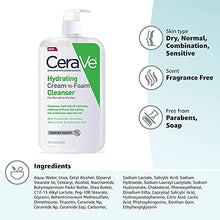 Load image into Gallery viewer, CeraVe Hydrating Cream-to-Foam Cleanser | Makeup Remover and Face Wash With Hyaluronic Acid | Fragrance Free | 19 Ounce